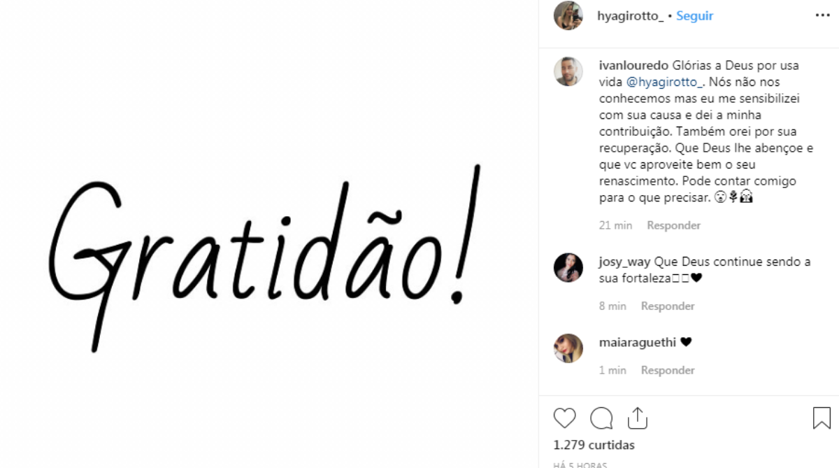 Sobrevivente de atropelamento com 2 mortos fala em gratidão no Instagram