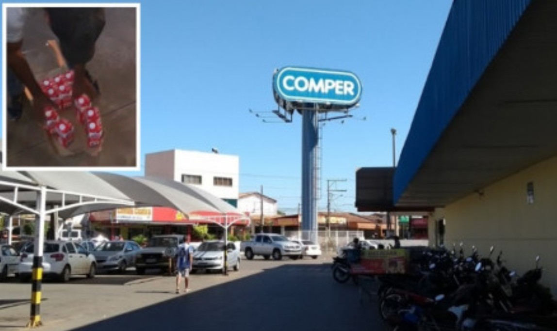 Homem é barrado por segurança do Comper e acusado de furto