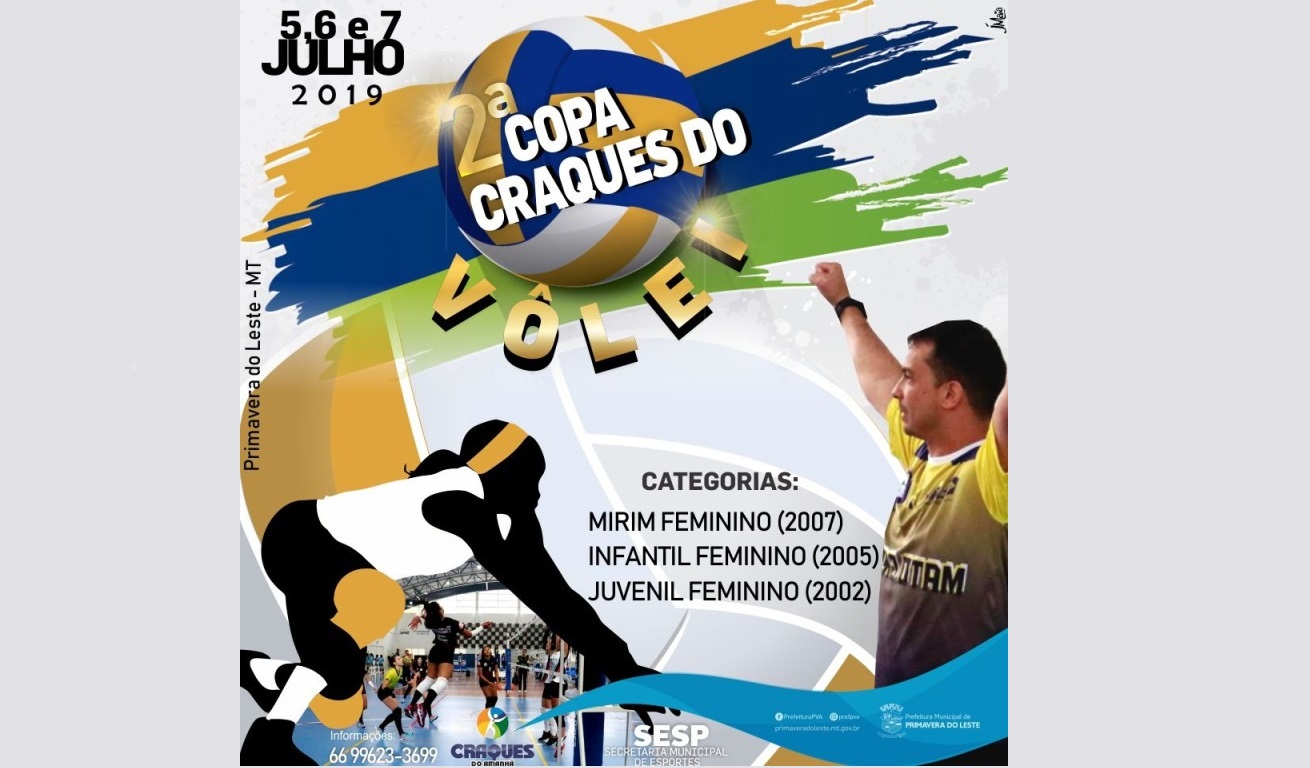 2ª Copa Craques do Vôlei será realizada em Primavera do Leste