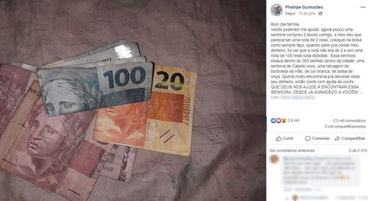 Rio de Janeiro | vendedor de doces busca cliente que deu nota de R$ 100 por engano