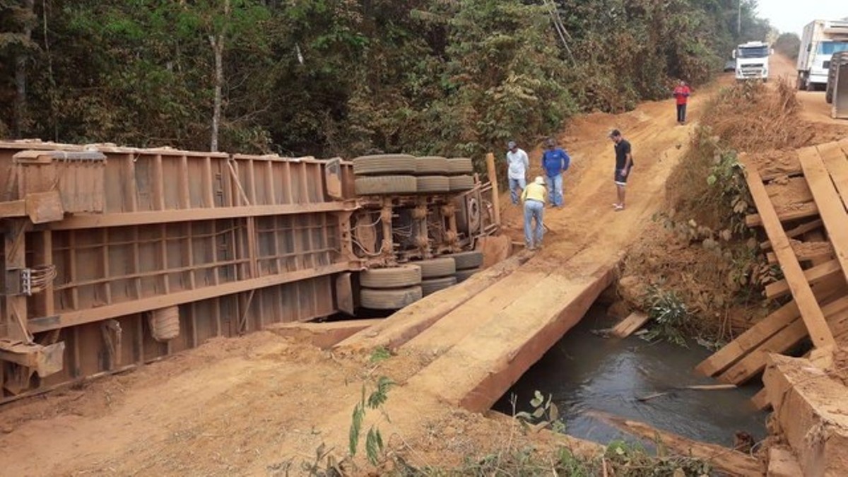 Motoristas denunciam más condições de trecho da BR-174 e precariedade de pontes no Mato Grosso