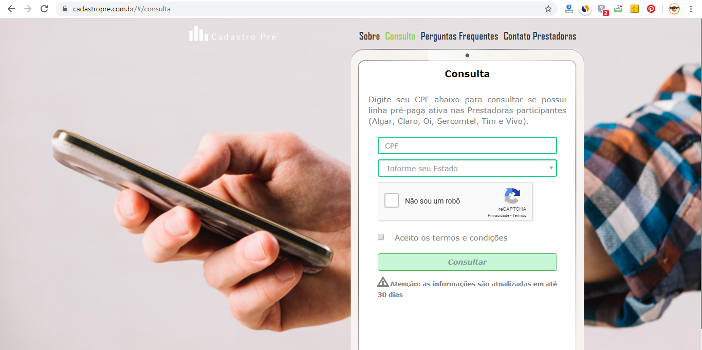 Portal de Consulta de Linhas Pré-pagas entra em funcionamento