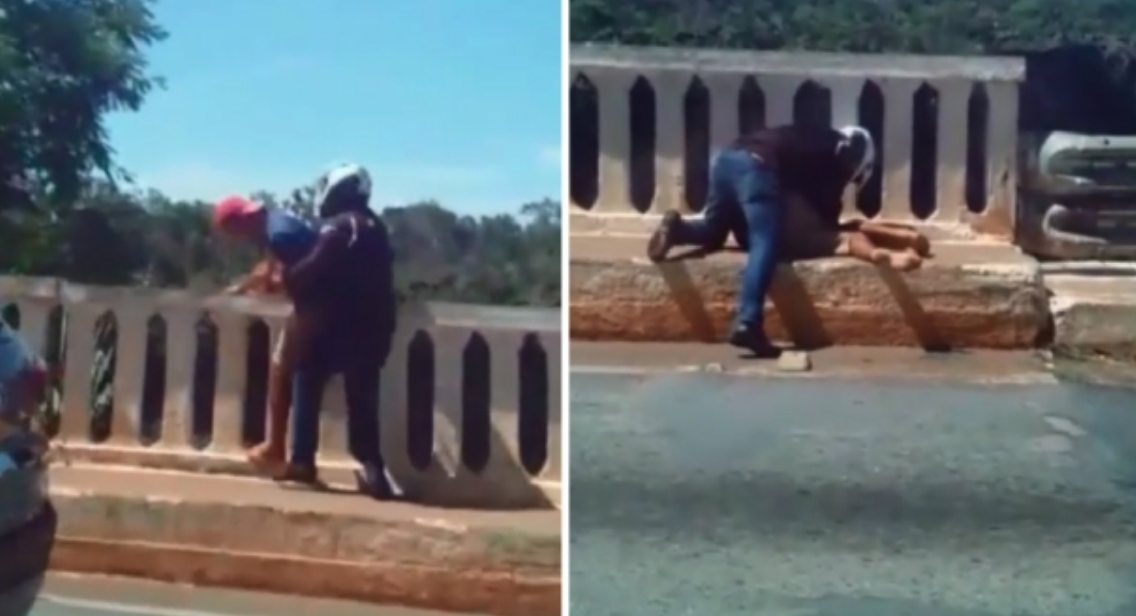 Motociclista salva homem que tentava se jogar do Portão do Inferno; veja vídeo