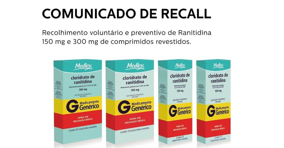 Farmacêuticas anunciam recall de lotes de medicamento para úlcera no estômago