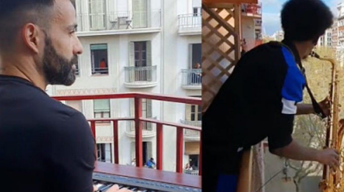 Músicos tocam em varandas diferentes pra vizinhos em quarentena