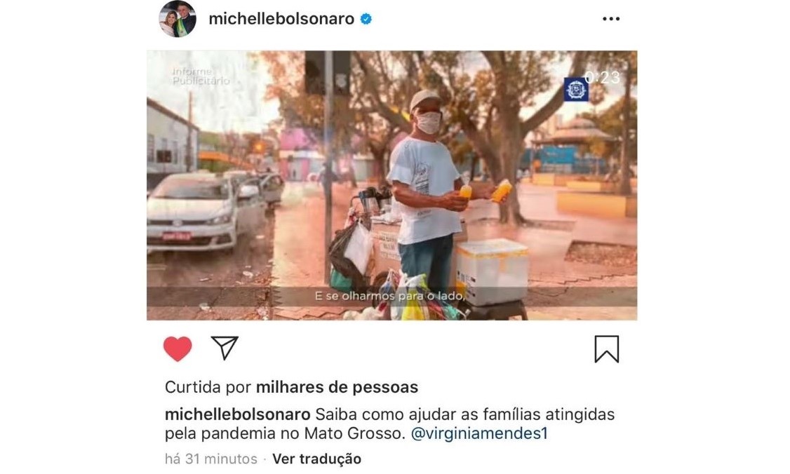 “Vem ser mais solidário” | Michelle Bolsonaro divulga campanha da primeira-dama Virginia Mendes