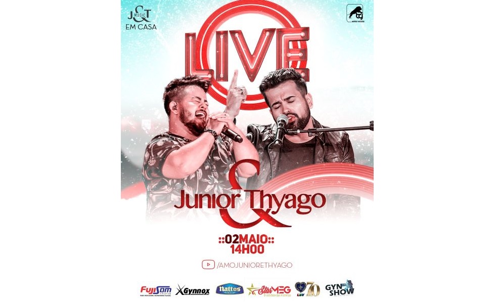Live Solidária | A dupla Junior e Thyago, realizam uma live neste sábado (02)