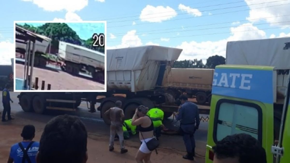 Adolescente é atropelado ao tentar subir em carreta na BR-070