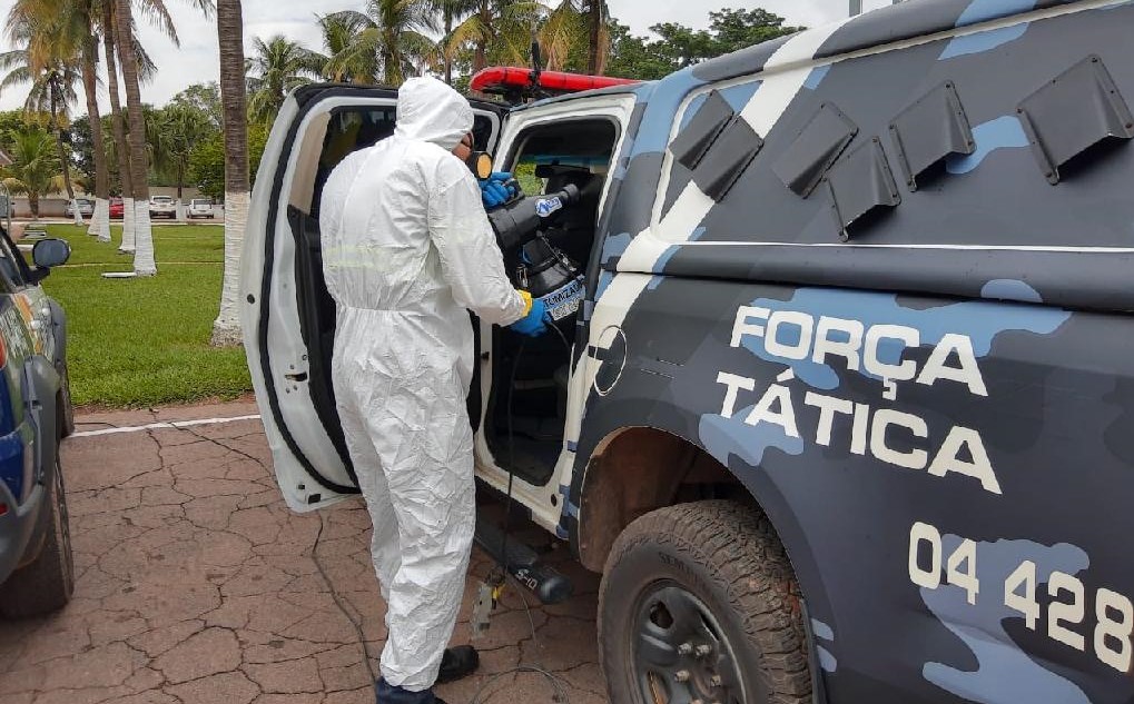 Viaturas da PM passam por higienização especializada em Rondonópolis