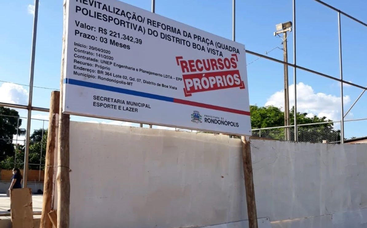 Rondonópolis | Obras de reforma geral da quadra poliesportiva do Distrito de Boa Vista seguem aceleradas