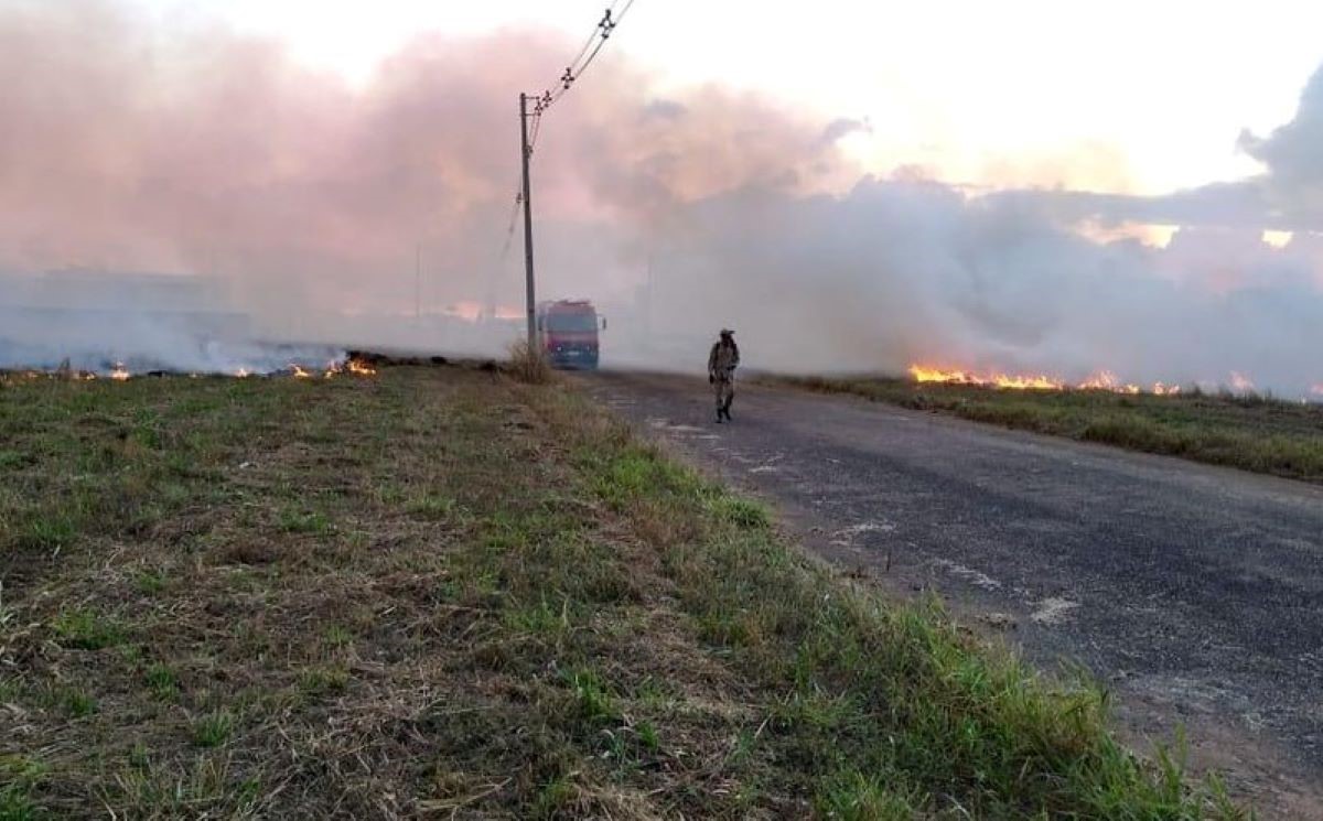 Incêndio atinge 66 mil m² em área urbana de Primavera do Leste