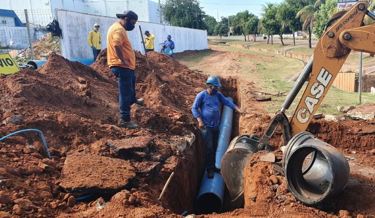 Rondonópolis | Sanear realiza mais uma etapa da adutora ETA-Verde Teto