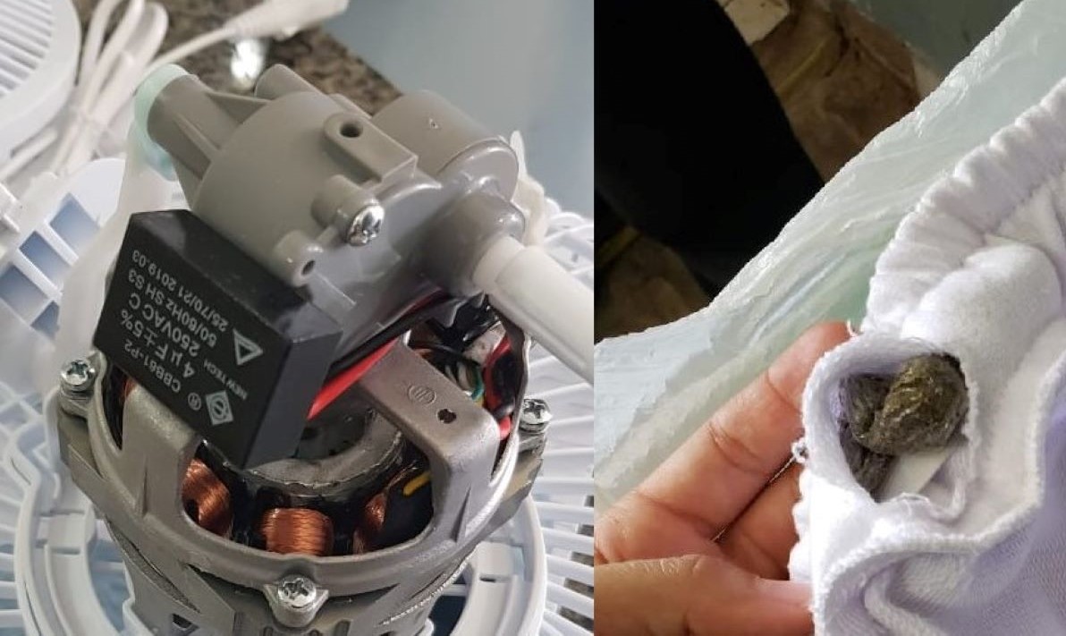 Rondonópolis | Policiais flagram droga escondida em short e celulares no motor de ventilador que seriam entregues para presos