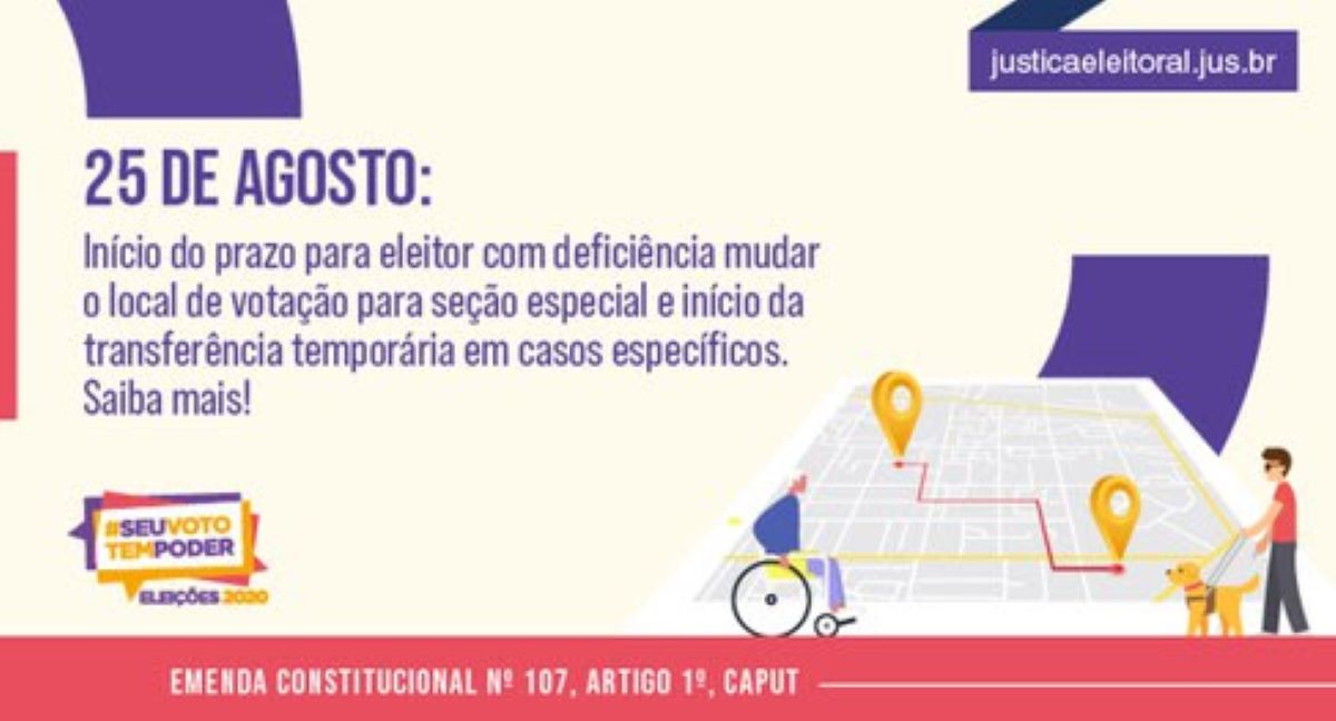 Eleitor com necessidade especial pode requerer seção especial; prazo para solicitar vai de 25 de agosto a 1º de outubro