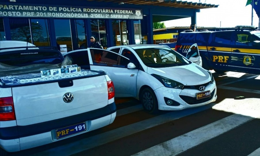 Rondonópolis | PRF apreende 11,5 mil maços de cigarro e recupera veículo roubado