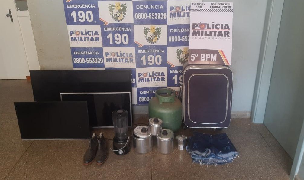 Rondonópolis | PM recupera produtos furtados, prende três e fecha boca de fumo