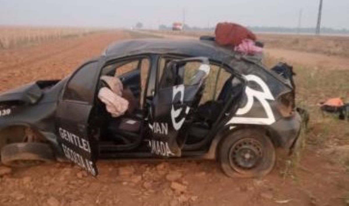 Mato Grosso | Carro de escolta capota na BR-070 e trabalhador morre na hora