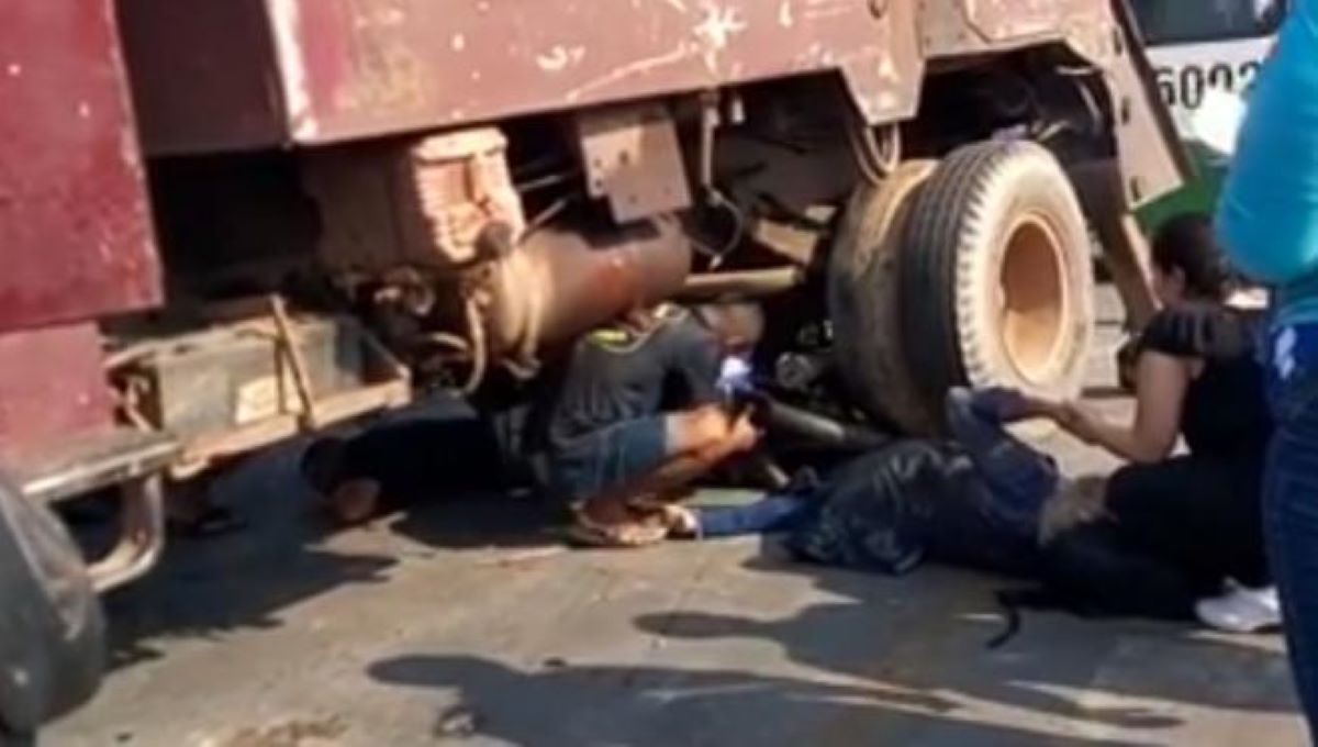 Cuiabá | Acidente entre moto e caminhão deixa duas pessoas gravemente feridas
