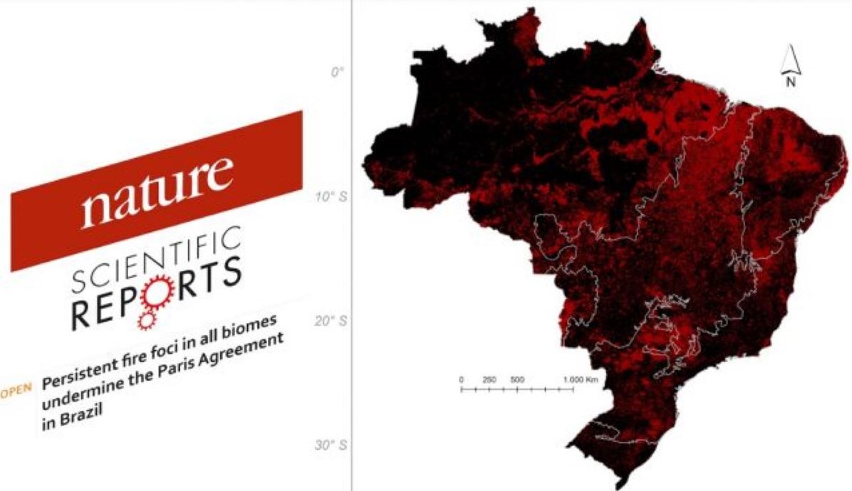 Queimadas no Brasil impedirão o país de honrar o Acordo Climático de Paris, conclui artigo na Nature Scientific Reports