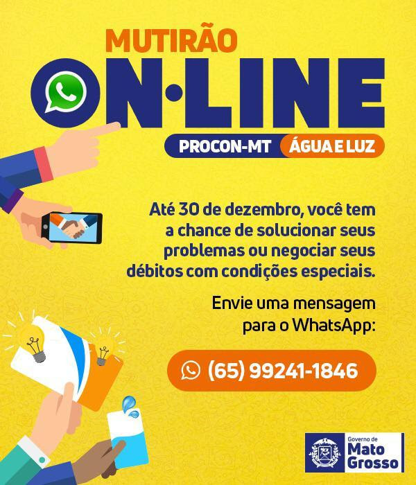 Consumidores têm até dia 30 de dezembro para aderir ao Mutirão Online do Procon-MT