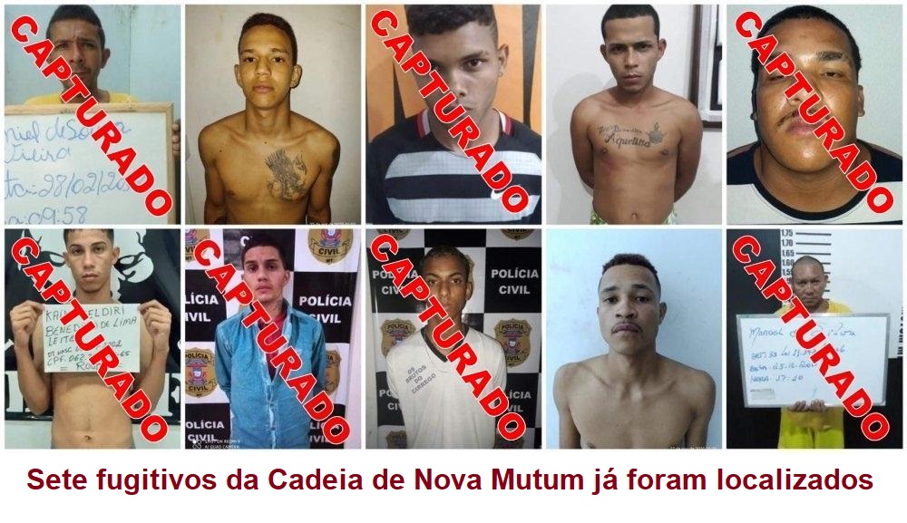 Sete fugitivos da Cadeia de Nova Mutum já foram localizados