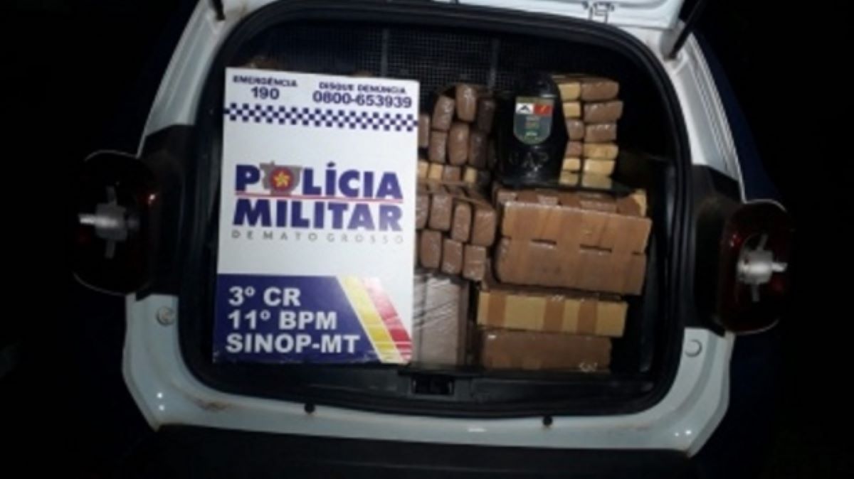 Sinop | PM prende duas pessoas e apreende mais de 250kg de drogas