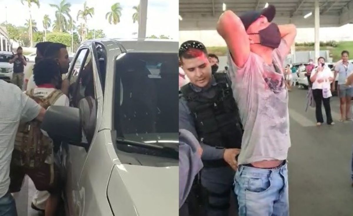 Cuiabá | Ladrão é rendido por clientes de supermercado após tentar furtar caminhonete de estacionamento