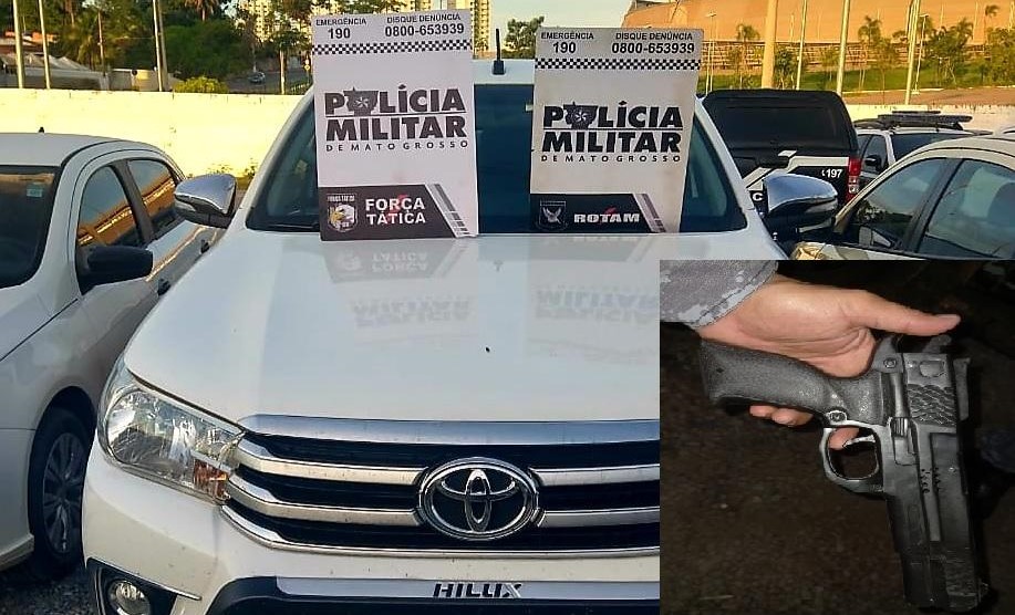 Hilux roubada em Rondonópolis é recuperada pela Rotam em Cuiabá