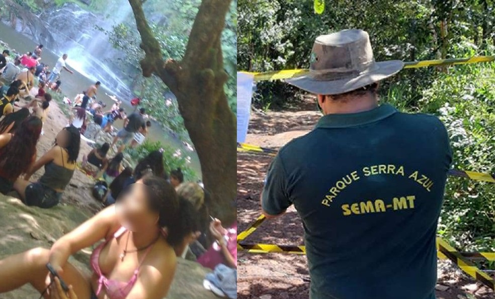 Barra do Garças | Após flagrante de aglomeração, acesso à cachoeira de parque é fechado