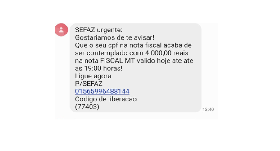 Programa Nota MT não informa premiação por SMS