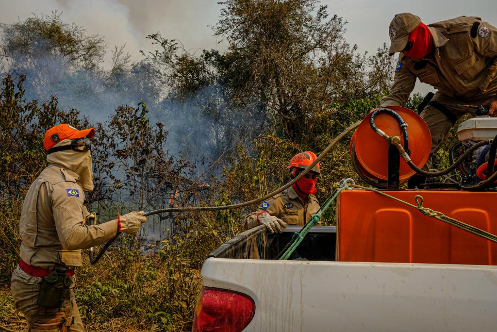 Corpo de Bombeiros e Sema iniciam queimas prescritas e aceiros no Parque Encontro das Águas, no Pantanal