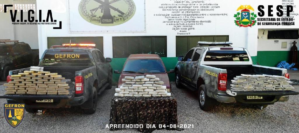Gefron apreende veículo com mais de 150 pacotes de entorpecentes em Pontes e Lacerda