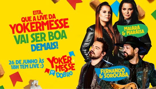 Yokermesse 2021 terá atrações em dobro com live de Maiara & Maraisa e Fernando & Sorocabano dia 26 de Junho
