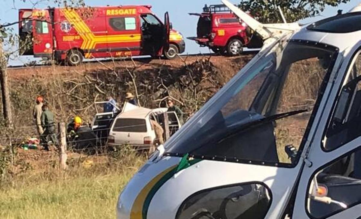 Mato Grosso | Sargento e mulher são socorridos por helicóptero após capotamento