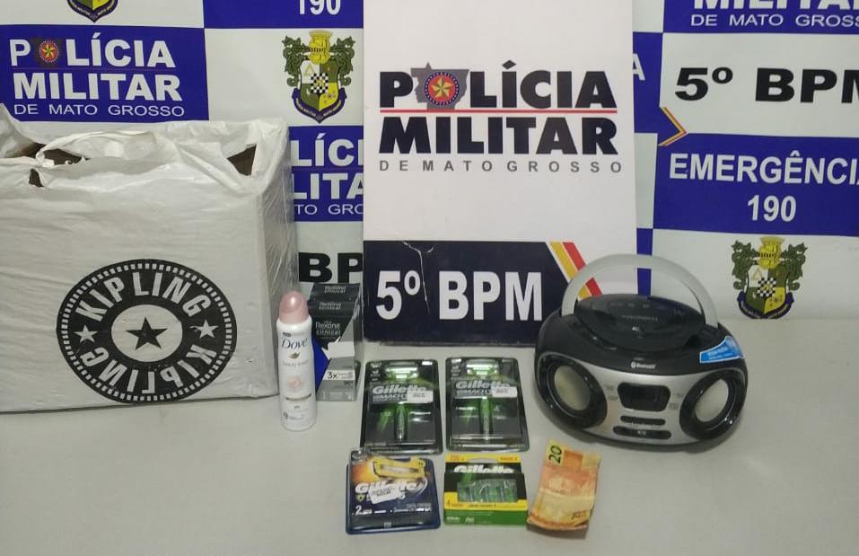 Homem é preso em flagrante por furtos em lojas e farmácia em Rondonópolis