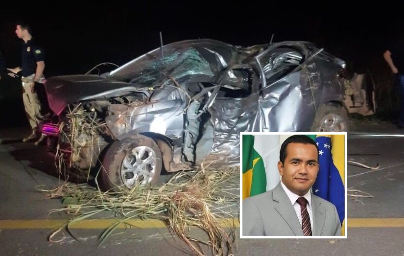 Ex-vereador de Pedra Preta e idoso morrem após carro capotar ao atropelar anta na BR-364