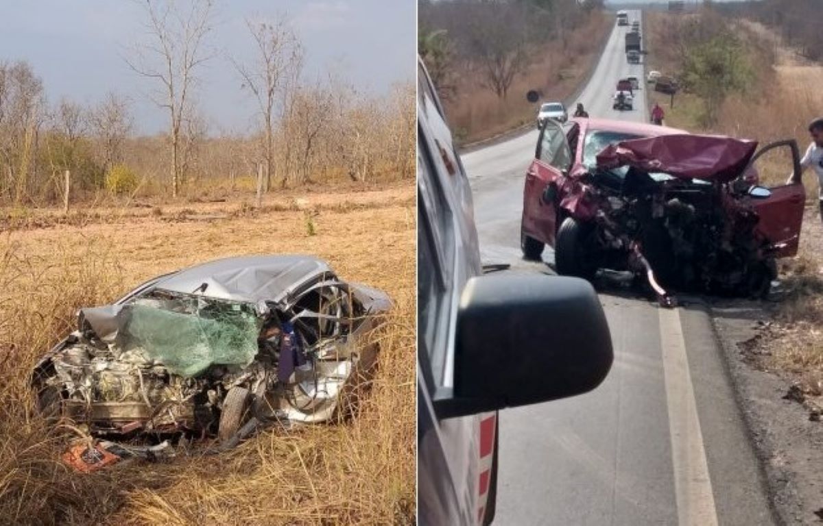 Choque entre Corolla e Etios mata mãe e filho na MT-010
