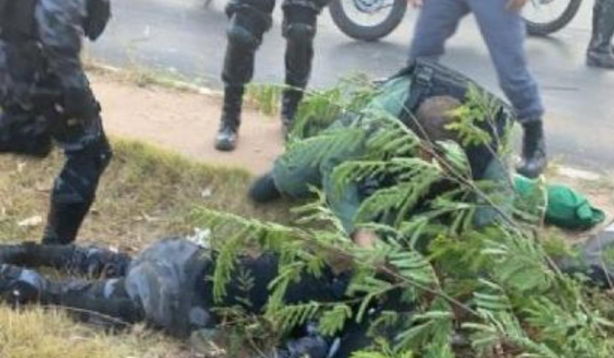 PM é atropelada durante perseguição a bandidos em Cuiabá