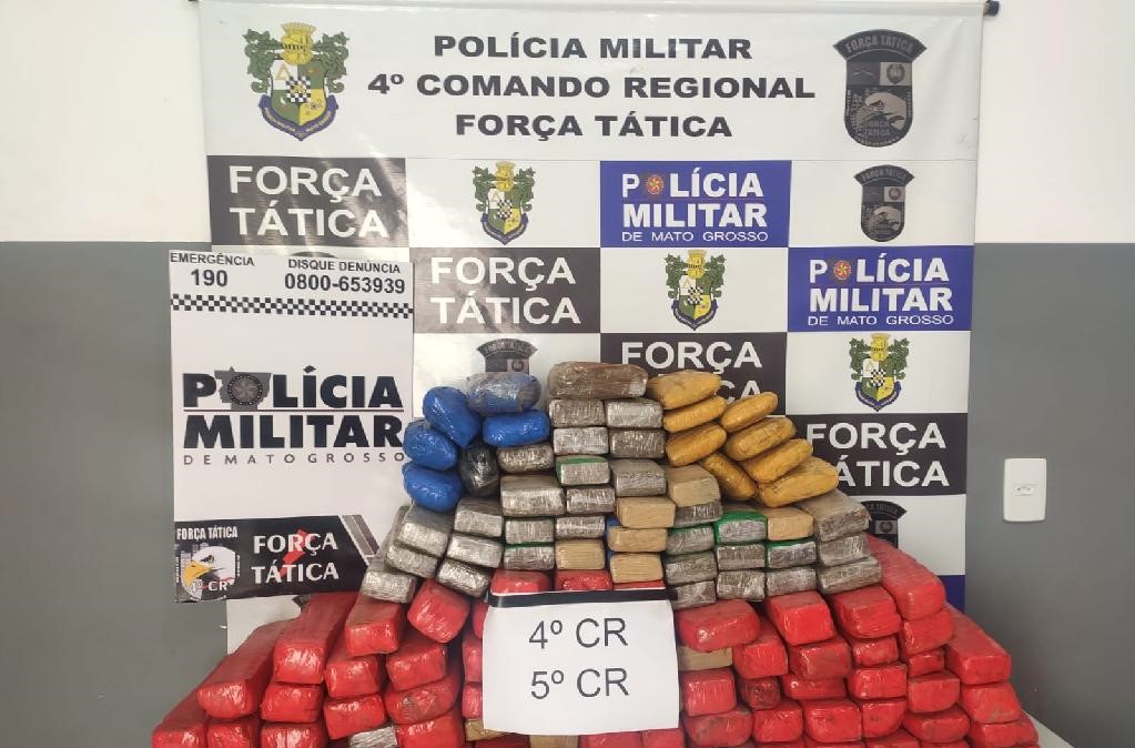 Força Tática prende suspeitos com 106 kg de maconha em Rondonópolis