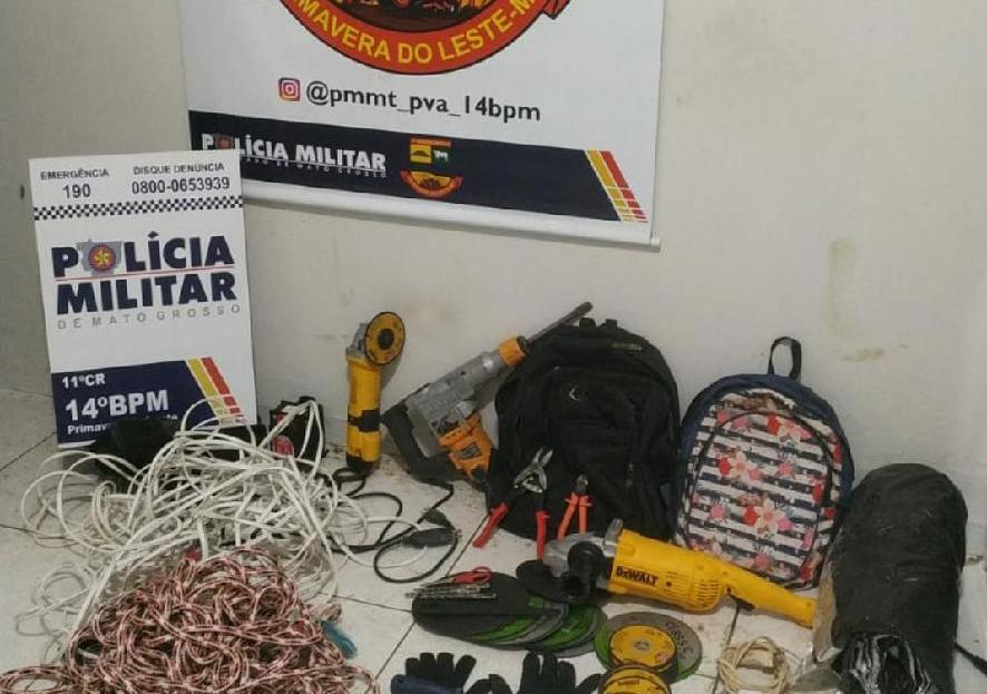 PM impede furto a agência bancária e prende suspeitos em flagrante em Primavera do Leste