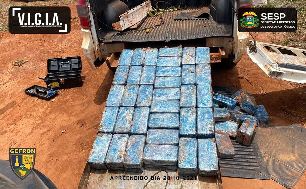 Cáceres | Gefron apreende quase 100kg de cocaína escondidos em fundo falso de caminhonete