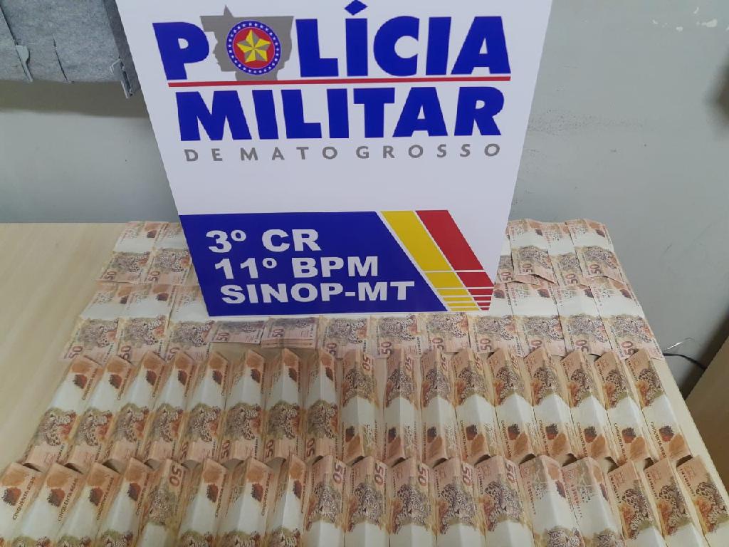 Sinop | PM prende quadrilha com R$ 5 mil reais em notas falsas
