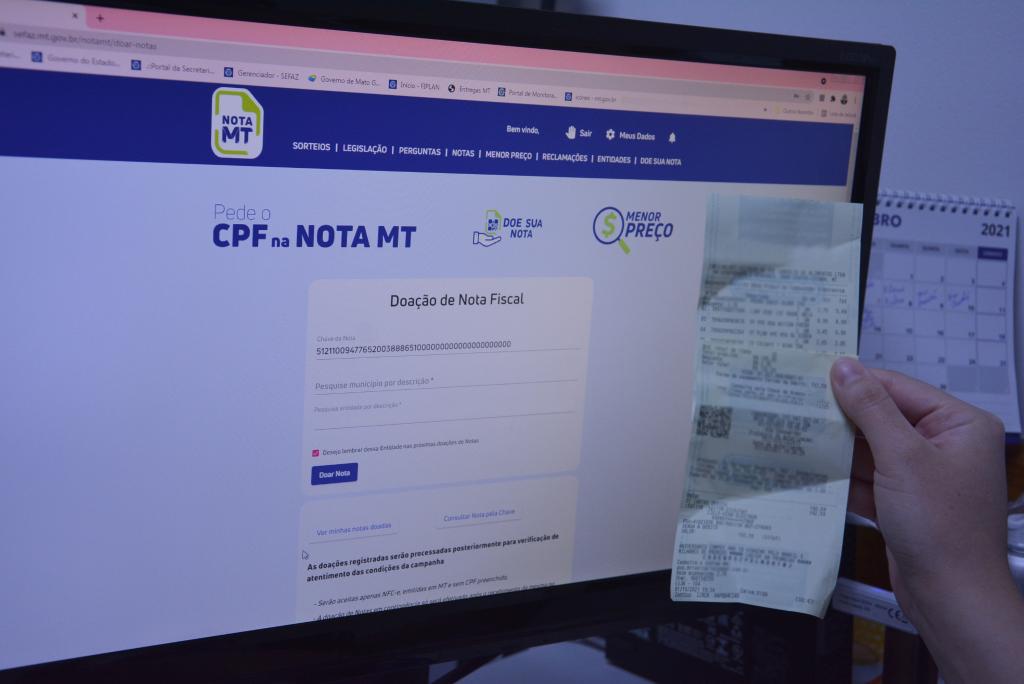 Nota MT | Funcionalidade Doe Sua Nota já está disponível no site