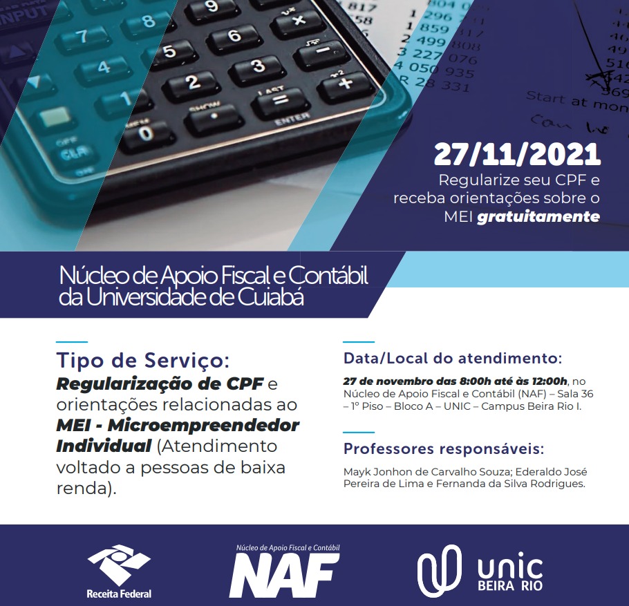 Unic oferece serviço de regularização de CPF e orientações contábeis de forma gratuita neste sábado (27)