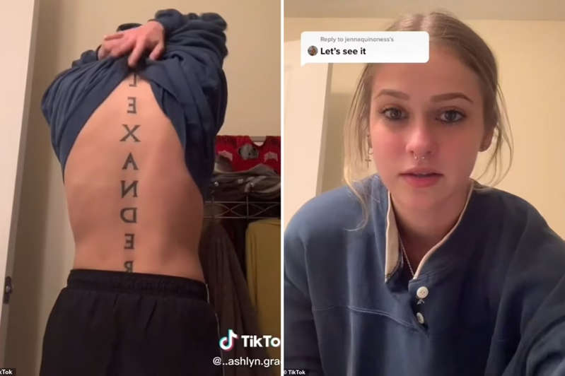 Jovem faz tatuagem enorme para namorado e relacionamento acaba dias depois