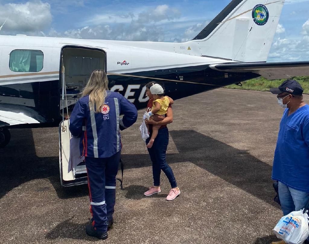 Mato Grosso | Ciopaer realiza transporte aeromédico de criança vítima de acidente doméstico