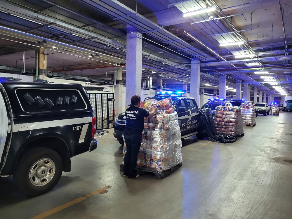 Mato Grosso | Polícia Civil recebe 2 mil cestas básicas para distribuir a famílias em situação de vulnerabilidade social