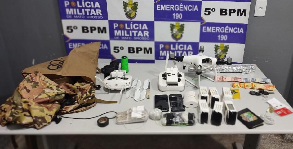 Rondonópolis | PM prende quadrilha suspeita de entregar drogas por meio de drone em penitenciária