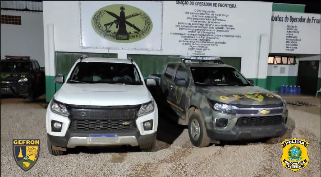 Gefron recupera duas caminhonetes roubadas que seriam levadas para a Bolívia