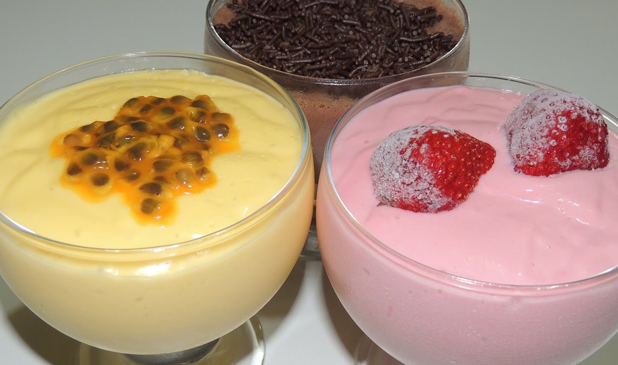 Mousse de qualquer sabor com 3 ingredientes